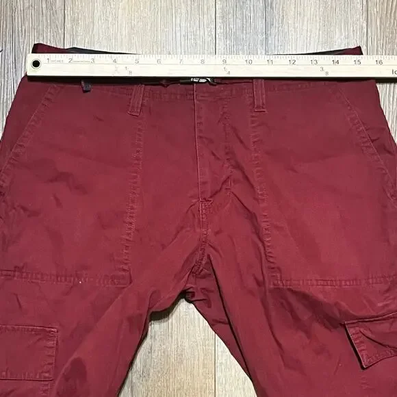 Vtg Abercrombie Fitch Convertible Cargo Pants Womens 6 Low Rise Red Flare 90s - Picture 10 of 11